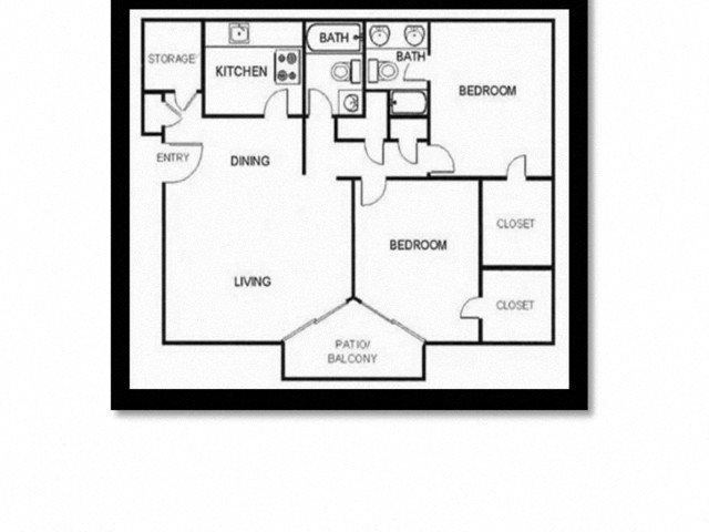 2 Bedroom 2 Bathroom Floor Plan